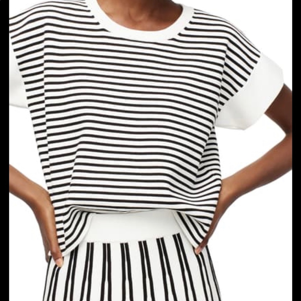 J Crew striped shirt sleeve sweater